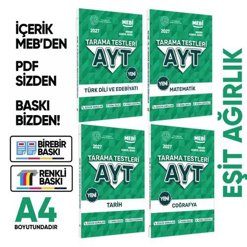 2027 YKS-AYT MEBİ-OGM 4lü Tüm Dersler Özgün Tarama Eşit Ağırlık (TM) Test Kitabı BASKI ÜCRETİ