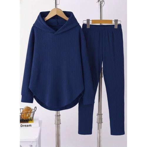 Kadın Uzun Kollu Kapşonlu Meloni Bluz Ve Pantolon Ikili Takım