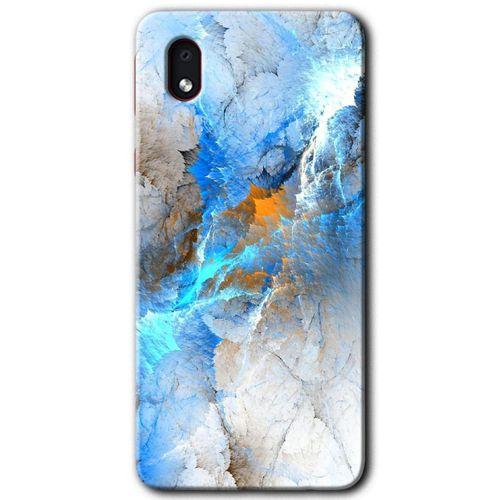 MRCİLETİSİM Samsung Galaxy A01 Core Kılıf Baskılı Kapak - Mavi Buzul +Tam Ekran Koruyucu