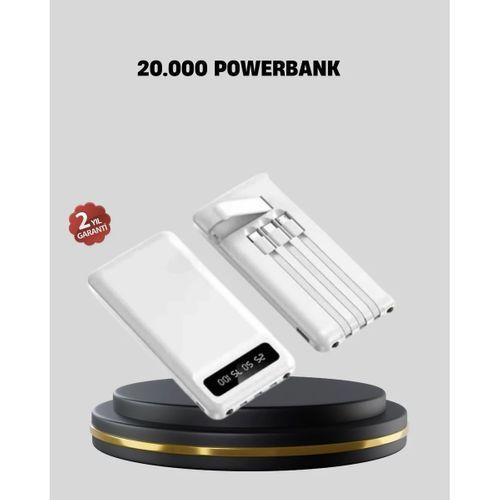 20.000 Mah 4 Çıkışlı Led Göstergeli Hızlı Şarj Powerbank