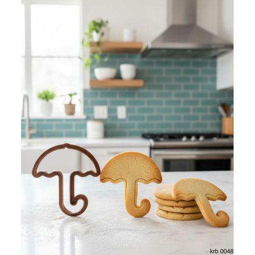 Şemsiye Figürlü Kurabiye Kalıbı ve Hamur Kesici – Şeker Hamuru ve Oyun Hamuru İçin Tek Parça Kalıp