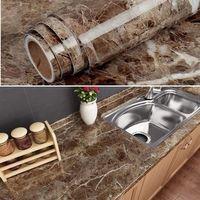 Mermer Desenli Masa Tezgah Mutfak Su Geçirmez Yapışkanlı Folyo Sticker Kahverengi 5x0,6m