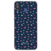 Samsung Galaxy M30 Kılıf Kelebek Etkisi (42) Rugged Armor Kılıf Mor Pembe