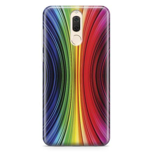 Huawei Mate 10 Lite Kılıf Asimetrik Gökkuşağı Arka Kapak Koruma Desenli Full Koruyucu