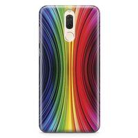 Huawei Mate 10 Lite Kılıf Asimetrik Gökkuşağı Arka Kapak Koruma Desenli Full Koruyucu
