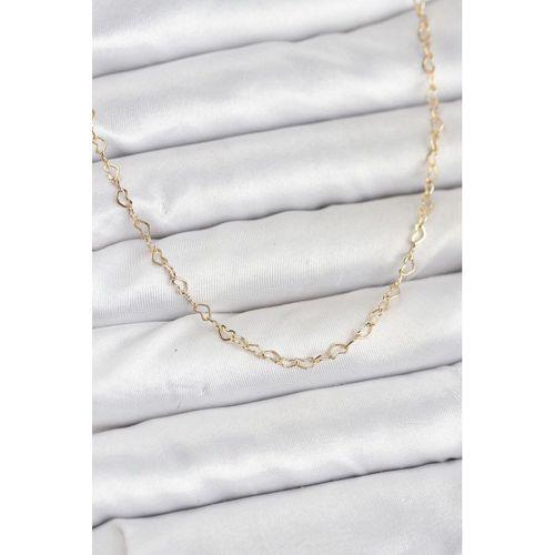 CM 14K Gold Renk Kalp Zincirli Kadın Kolye