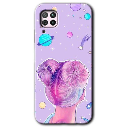 Huawei P40 Lite Kılıf Baskılı Kapak - Uzaylı Kız + 5D Tam Kaplayan Cam