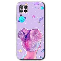 Huawei P40 Lite Kılıf Baskılı Kapak - Uzaylı Kız + 5D Tam Kaplayan Cam