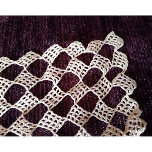 El İşi Dantel Tığ İşi Bej 22X12,5Cm