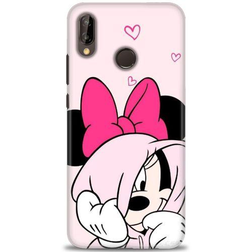 Huawei P20 Lite Kılıf HD Baskılı Kılıf - Pink + Tam Ekran Koruyucu