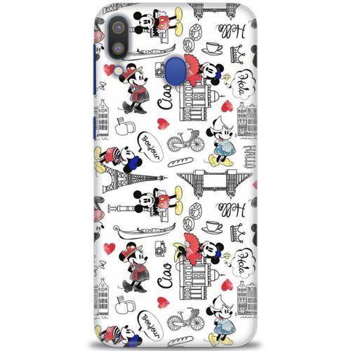 Samsung Galaxy M20 Kılıf HD Baskılı Kılıf - Mickey Şehirde + Tam Ekran Koruyucu
