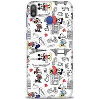 Samsung Galaxy M20 Kılıf HD Baskılı Kılıf - Mickey Şehirde + Tam Ekran Koruyucu