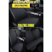 Ford Mondeo Uyumlu Terletmez Kumaş MinTerletmez Kumaş 7 Parça Full Takım siyah-mavi