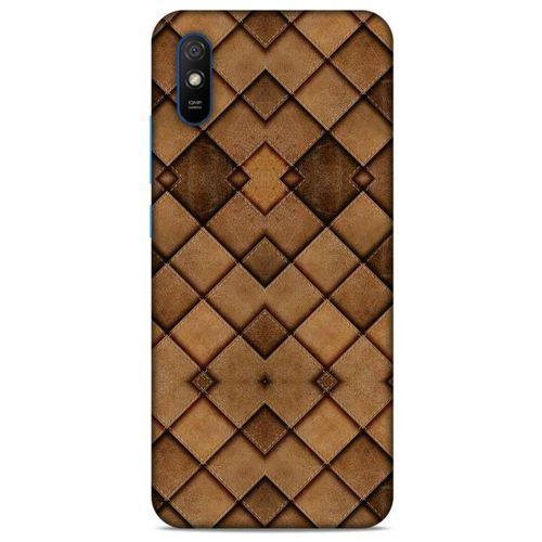 Xiaomi Redmi 9A Kılıf Patchwork (26) Tpu Silikon Kılıf Açık Kahverengi