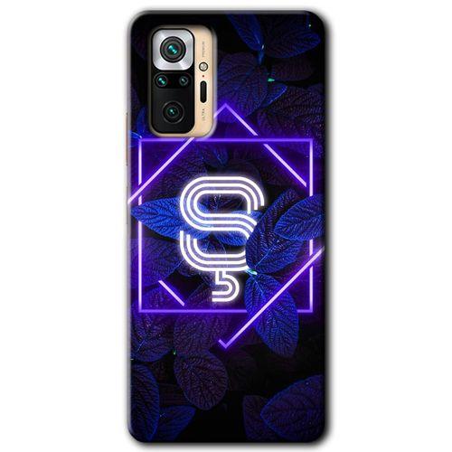 MRCİLETİSİM Xiaomi Redmi Note 10 Pro Kılıf Kapak - Dark Neon Yaprak Ş Harfi +Hayalet Ekran Yandan Gözükmez
