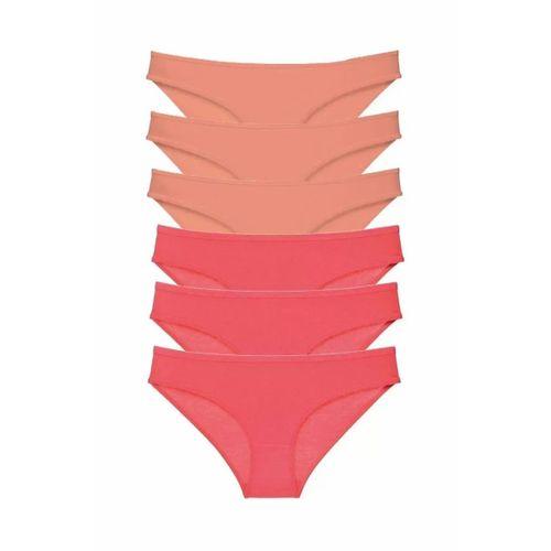 6 adet Süper Eko Set Likralı Kadın Slip Külot Pudra Fuşya