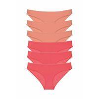 6 adet Süper Eko Set Likralı Kadın Slip Külot Pudra Fuşya