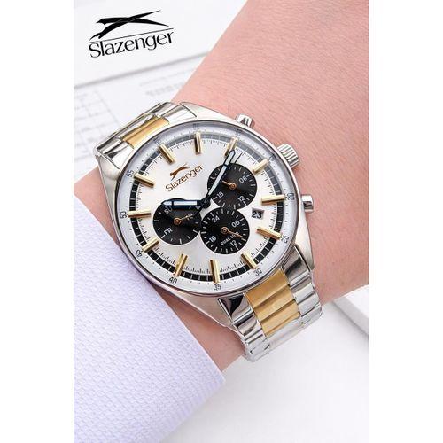 Slazenger İtalyan Tasarım Bileklik Hediyeli 2 Yıl Garantili 10 Atm Çelik Erkek Kol Saat ESE.2602.230