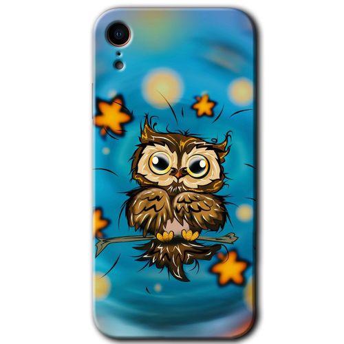 Potkal Hediye Fabrikası iPhone XR Kılıf HD Desen Baskılı Arka Kapak - Owl Bird Stars