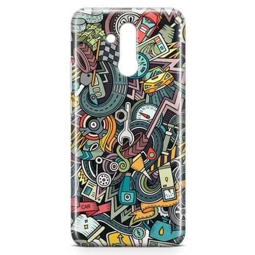 Huawei Mate 20 Lite Kılıf Driver Doodle Arka Kapak Koruma Desenli Full Koruyucu