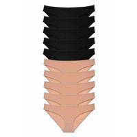 10 adet Süper Eko Set Likralı Kadın Slip Külot Siyah Ten