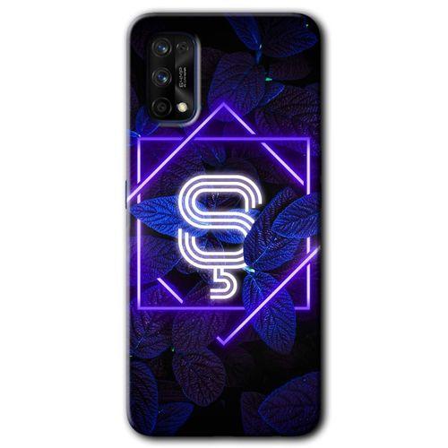 Realme 7 Pro Kılıf HD Desen Baskılı Arka Kapak - Dark Neon Yaprak Ş Harfi + Kırılmaz Cam