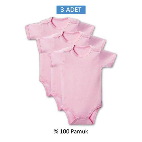 Pembe Yarım Kol Body Zıbın 2-7 YAŞ Çocuklar İçin (3 ADET) Alttan Çıtçıtlı Özel Gereksinimli