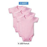 Pembe Yarım Kol Body Zıbın 2-7 YAŞ Çocuklar İçin (3 ADET) Alttan Çıtçıtlı Özel Gereksinimli
