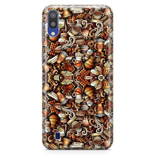 Samsung Galaxy M10 Kılıf Karamel Doodle Arka Kapak Koruma Desenli Full Koruyucu