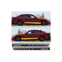 Alfa Romeo Giulia İçin Uyumlu Aksesuar Oto Yan Şerit Sticker Beyaz Uzunluk 175 Cm