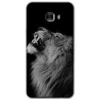 Galaxy C7 Kılıf HD Desen Baskılı Arka Kapak - Lion + Kırılmaz Cam