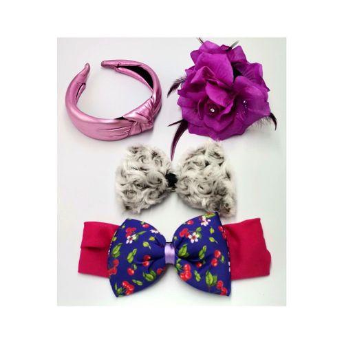Renkli Desenli Taç Toka Bandana Set