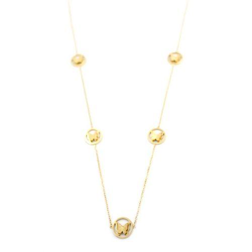 Kelebek Kolye - 90 cm - Altın