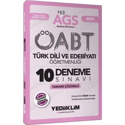 2025 MEB AGS ÖABT Türk Dili ve Edebiyatı Öğretmenliği Tamamı Çözümlü 10 Deneme Sınavı Yediiklim Yayınları