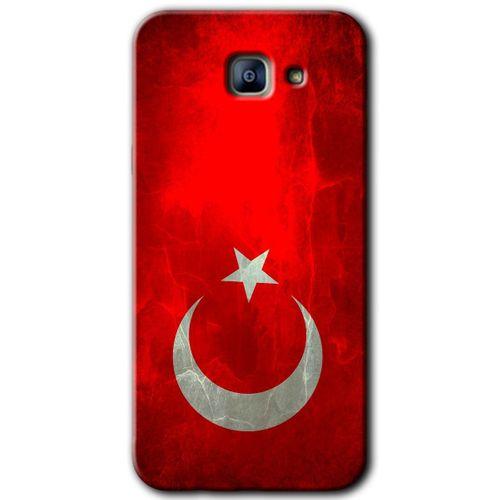 Galaxy A8 2016 Kılıf HD Desen Baskılı Arka Kapak - Albayrak + Kırılmaz Cam