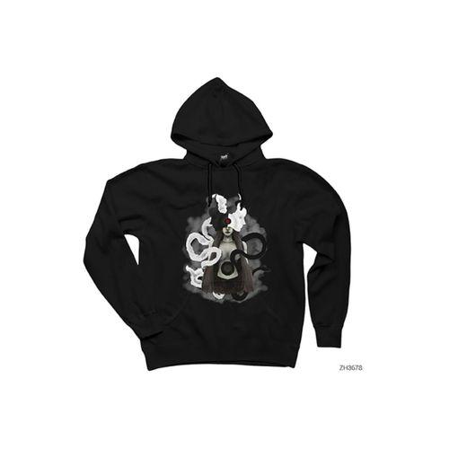 Ikizler Burcu Gothic Siyah Kapşonlu Sweatshirt Hoodie