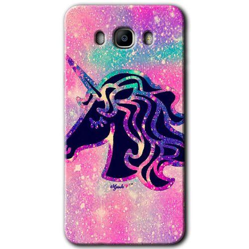 MRCİLETİSİM MRCİLETİSİM Samsung Galaxy J7 2016 Kılıf HD Desen Baskılı Arka Kapak + Temperli Cam - Unicorn Kristal