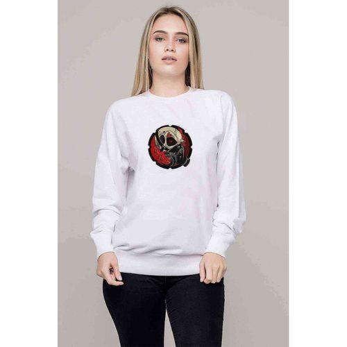 GTA V Clan Logo Baskılı Beyaz Kadın Sweatshirt