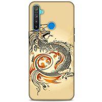 Oppo Realme 5i Kılıf Dragons (27) Tasarımlı Kılıf Siyah Ejderha Dövmesi