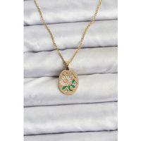 316L Çelik Zincir Papatya Figürlü Kadın Kolye