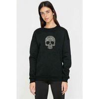 Skull Lockscreen Kurukafa 2 Baskılı Siyah Kadın Sweashirt