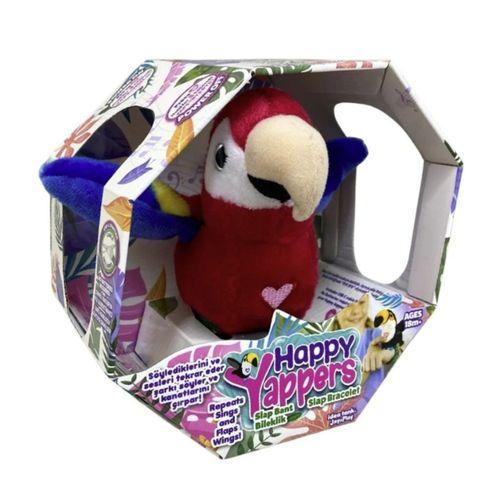 Peluş Ses Tekrarlı Hayvan Bileklik Aksesuar - Kırmızı Papağan