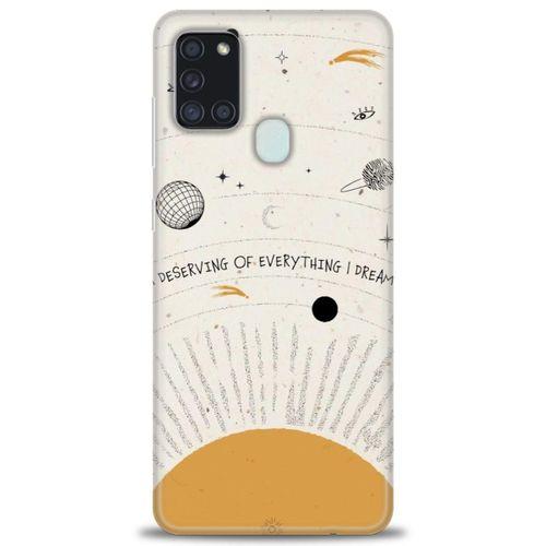 Samsung Galaxy A21S Kılıf HD Baskılı Kılıf - Evren + Tam Ekran Koruyucu
