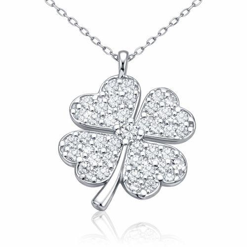 Gümüş Dört Yapraklı Yonca Kadın Kolye