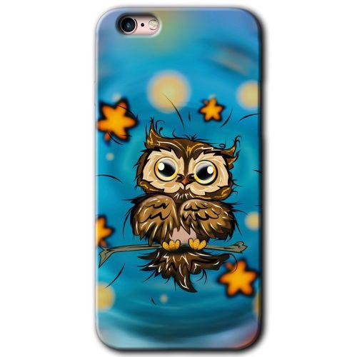 iPhone 6 Plus Kılıf HD Desen Baskılı Arka Kapak + Temperli Cam - Owl Bird Stars