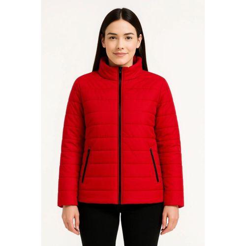 Bomber Mont Ceket – Su İtici Kumaş, Kapitone Astarlı, Fermuarlı, Kışlık - Kırmızı