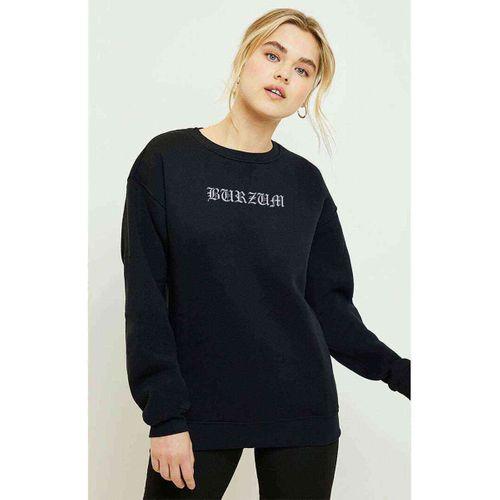 Burzum Logo Baskılı Siyah Kadın Sweatshirt