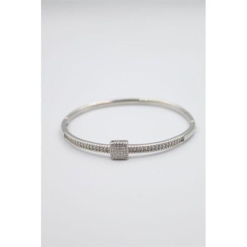 Taşlı Vip Bilezik - Gümüş