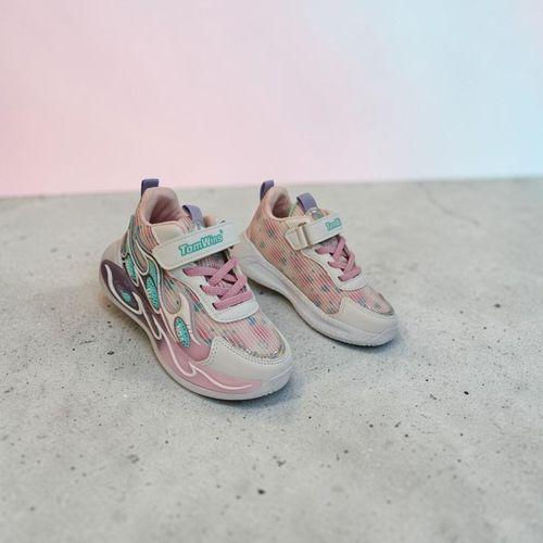 TomWins 015 Beyaz-Pembe Cırtlı Kız Çocuk Spor Ayakkabı