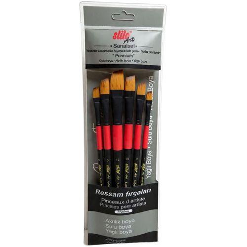 STİLO ART (SET 4) YAN KESİK FIRÇA SETİ ( 6'lı )